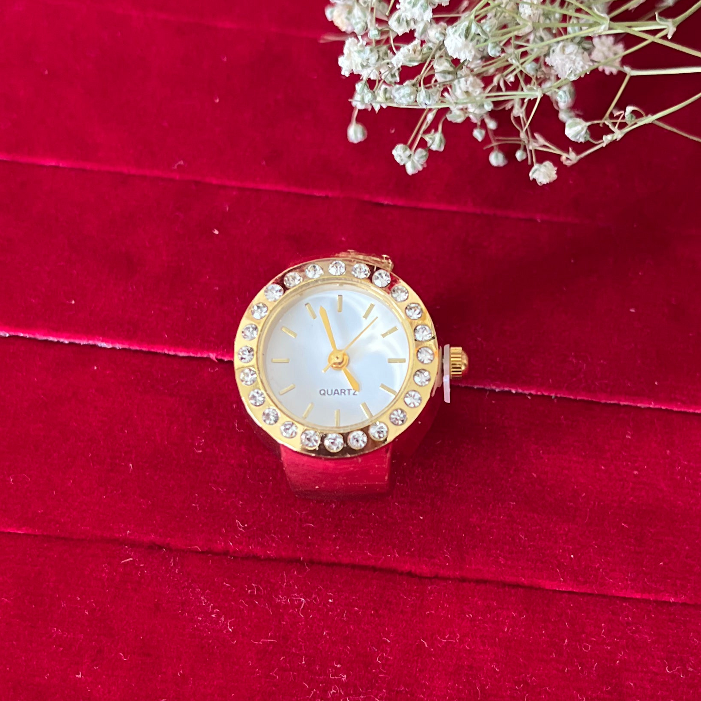 White Dial Watch Ring