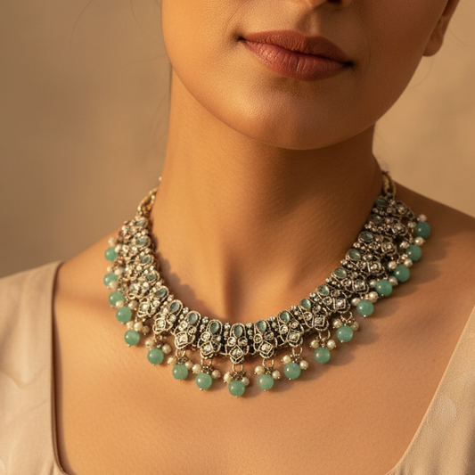 Mint Beads Necklace Set