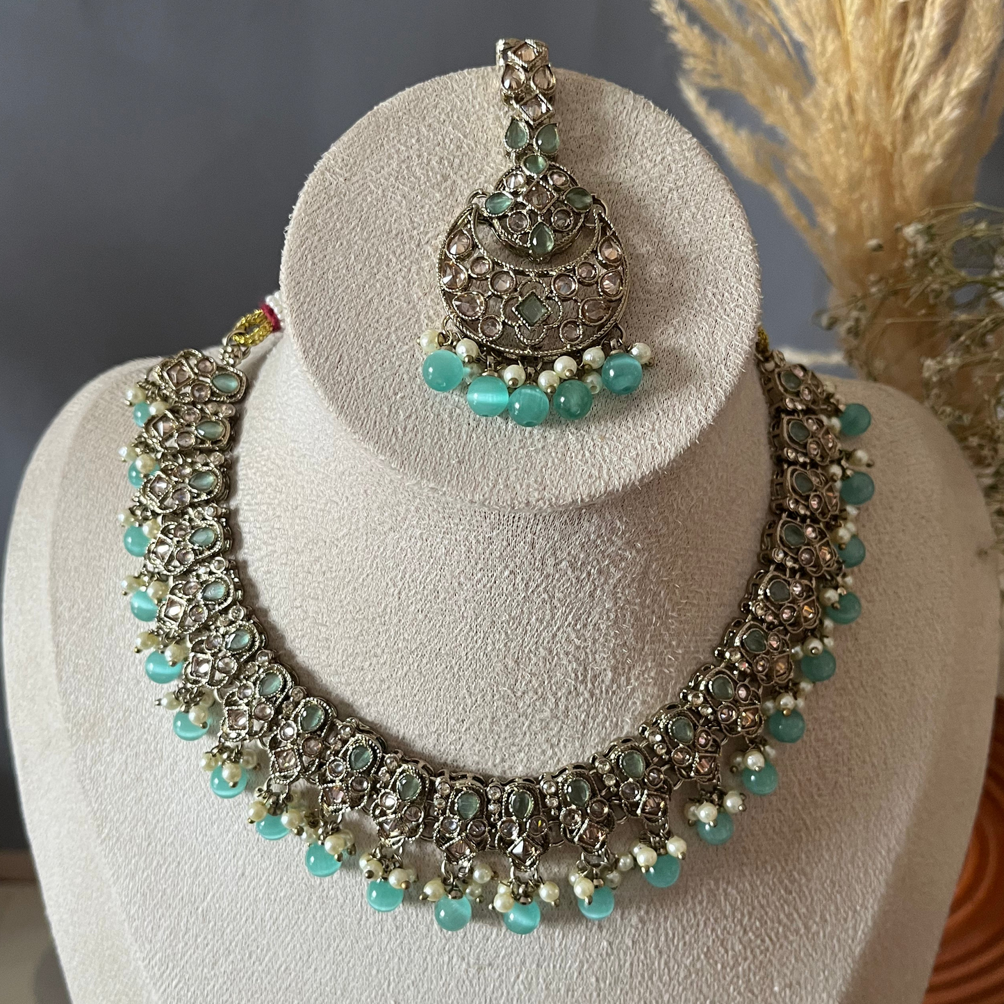 Mint Beads Necklace Set