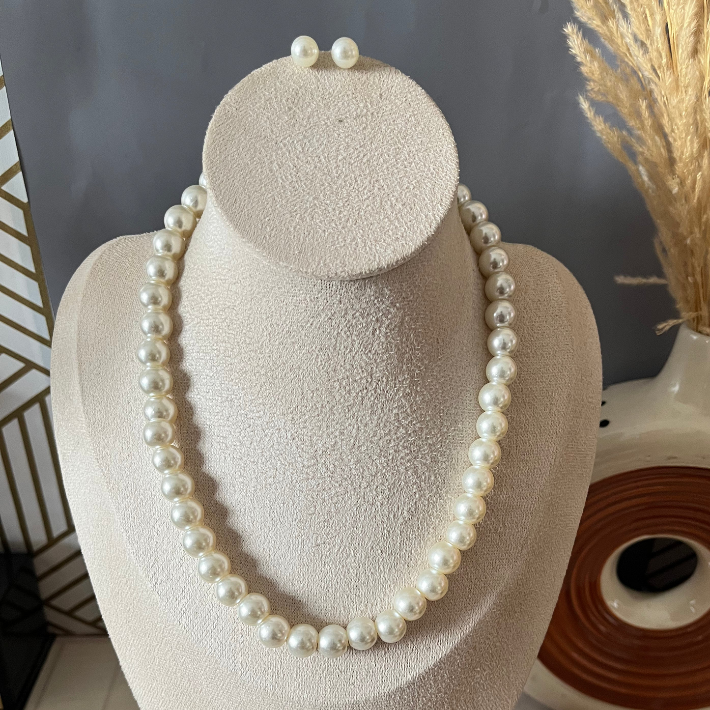 Single line Pearl Necklace Set