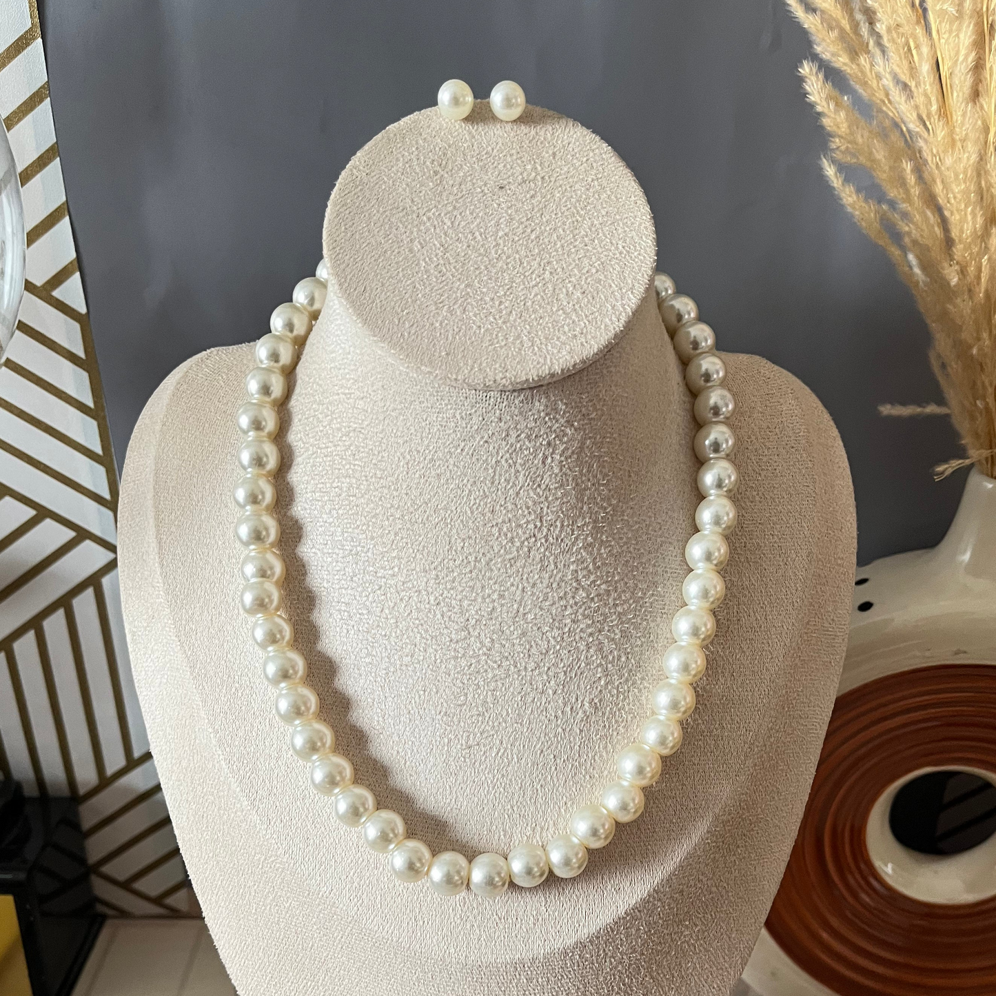 Single line Pearl Necklace Set