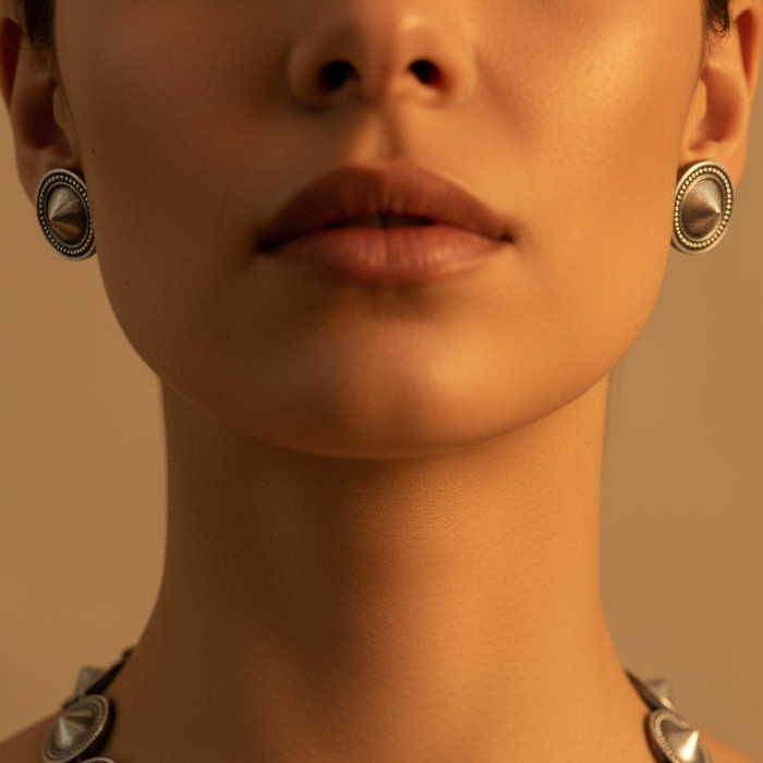 Silver Coin Necklace Set