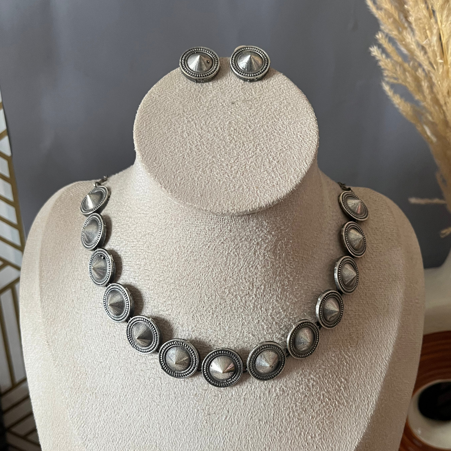 Silver Coin Necklace Set