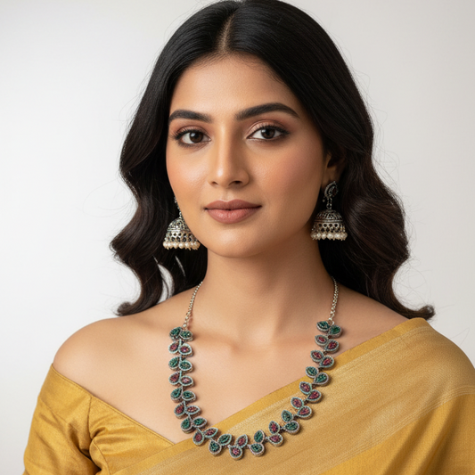 Sleek Leaf Necklace Set