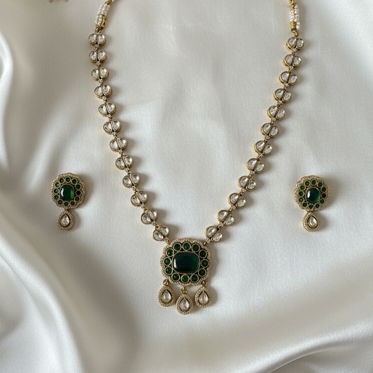 Monalisa Stone Moissanite Necklace Set