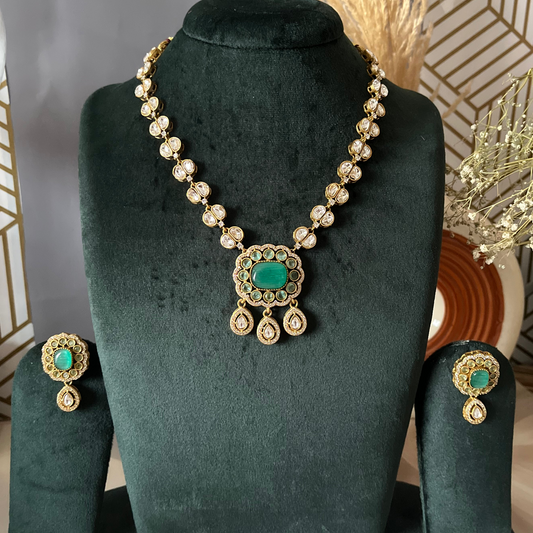 Monalisa Stone Moissanite Necklace Set
