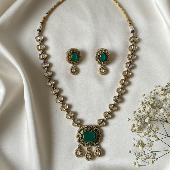Monalisa Stone Moissanite Necklace Set