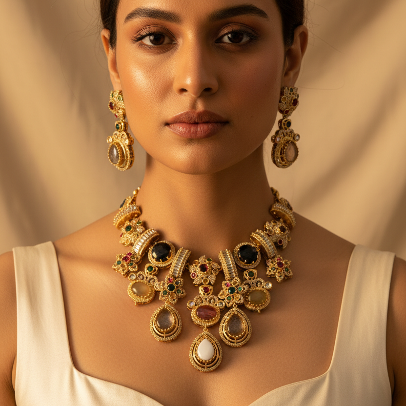 Monalisa Stone Necklace Set