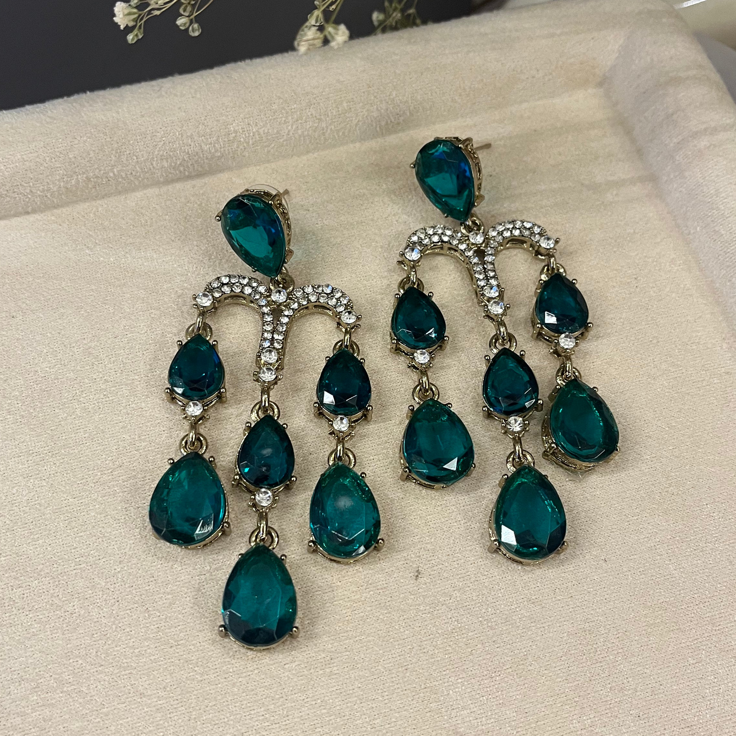 Stone Zircon Drop Earrings
