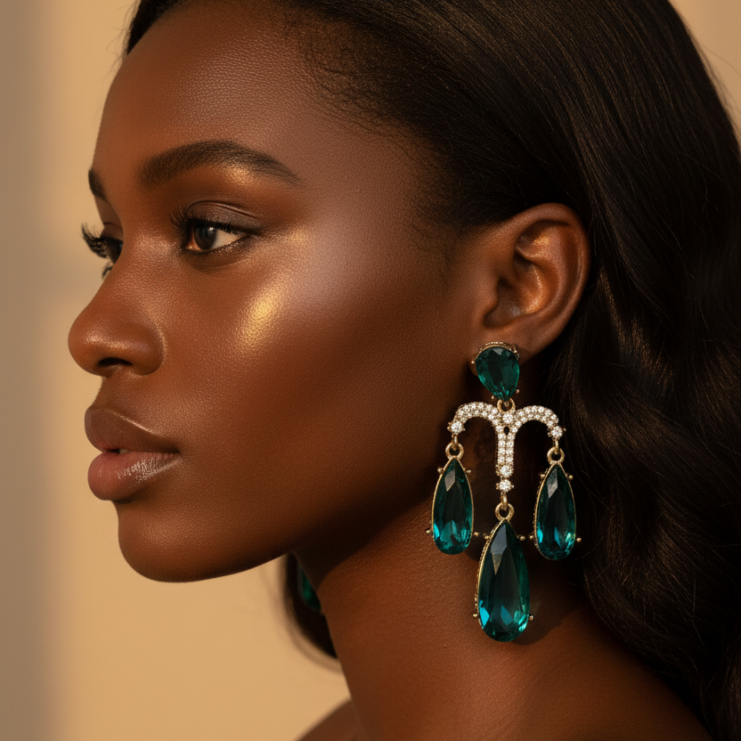 Zircon Big Stone Drop Earrings