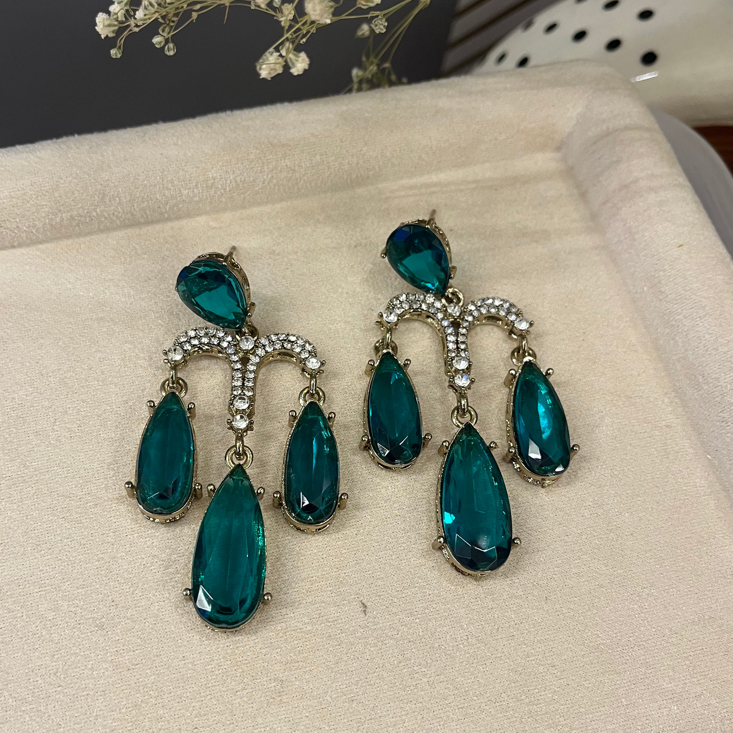 Zircon Big Stone Drop Earrings