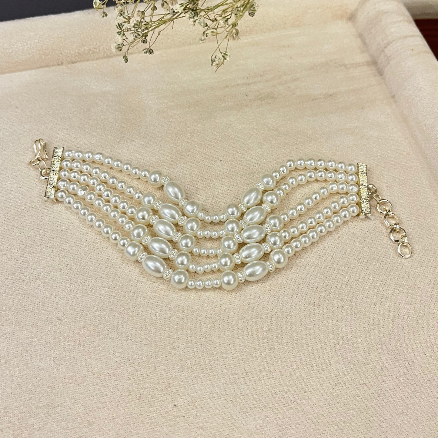5 Layer Pearl Chain Bracelet