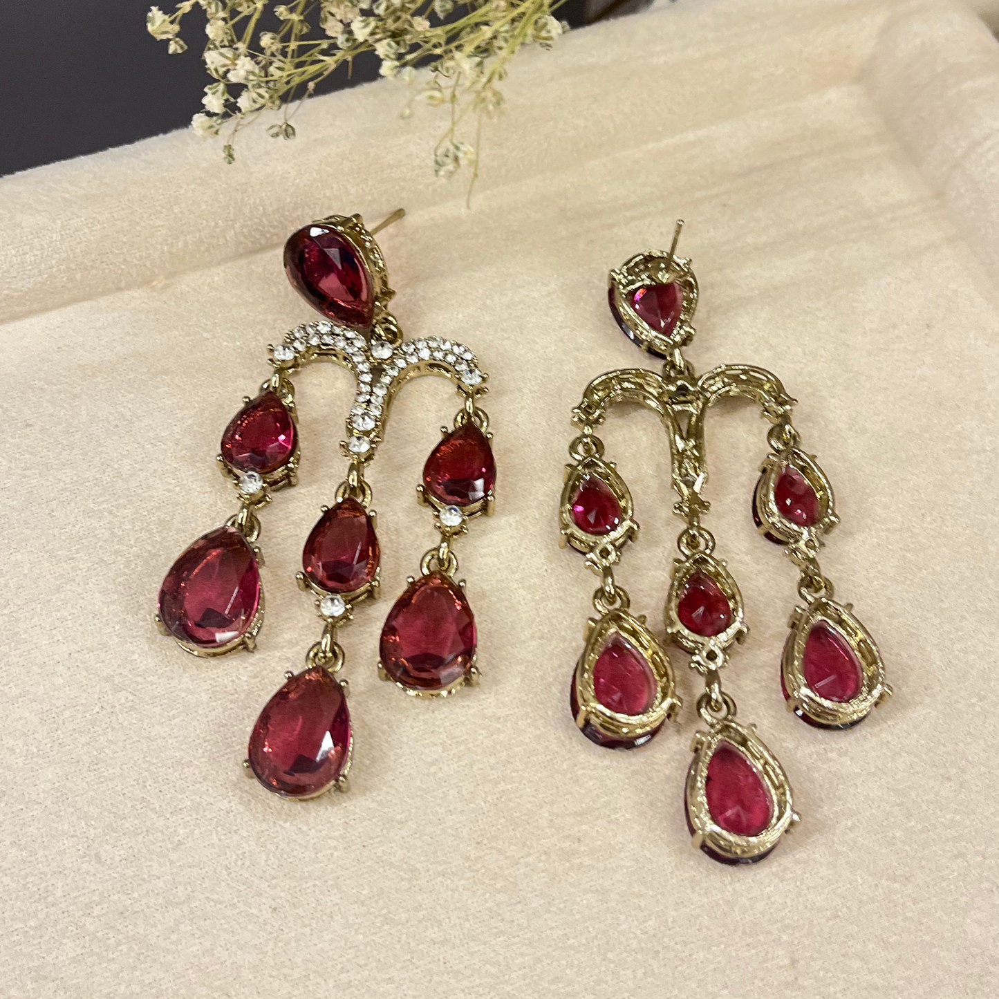 Stone Zircon Drop Earrings