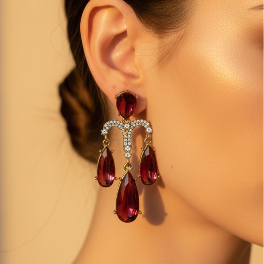 Zircon Big Stone Drop Earrings