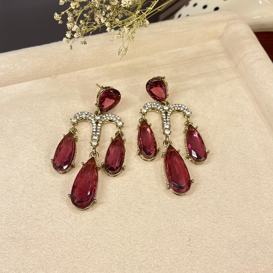 Zircon Big Stone Drop Earrings