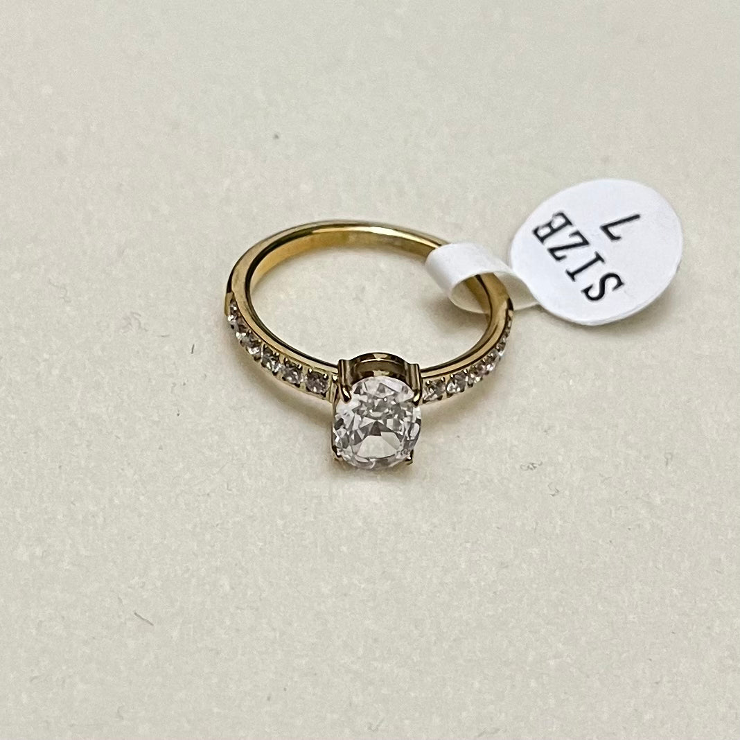 Diamond Zircon Gold Ring