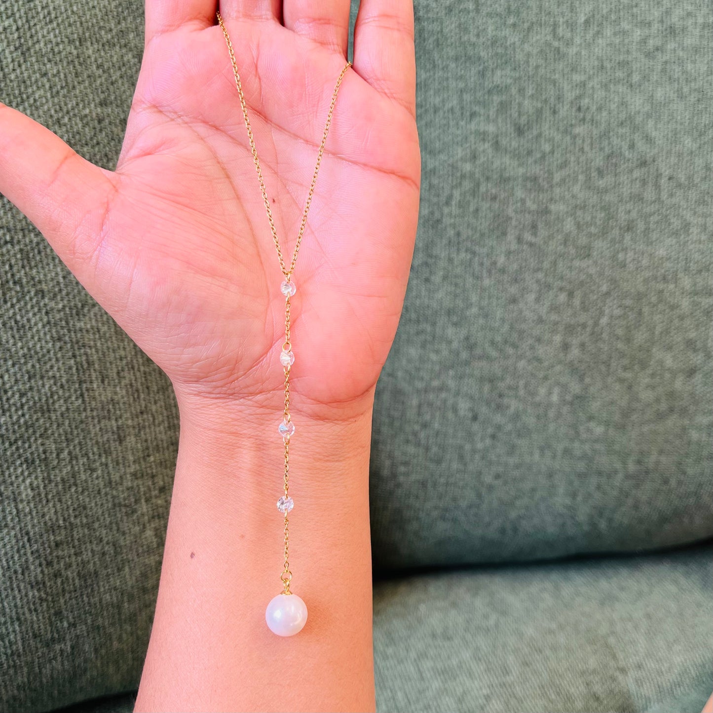 Luxe Pearl Crystal Drop Necklace