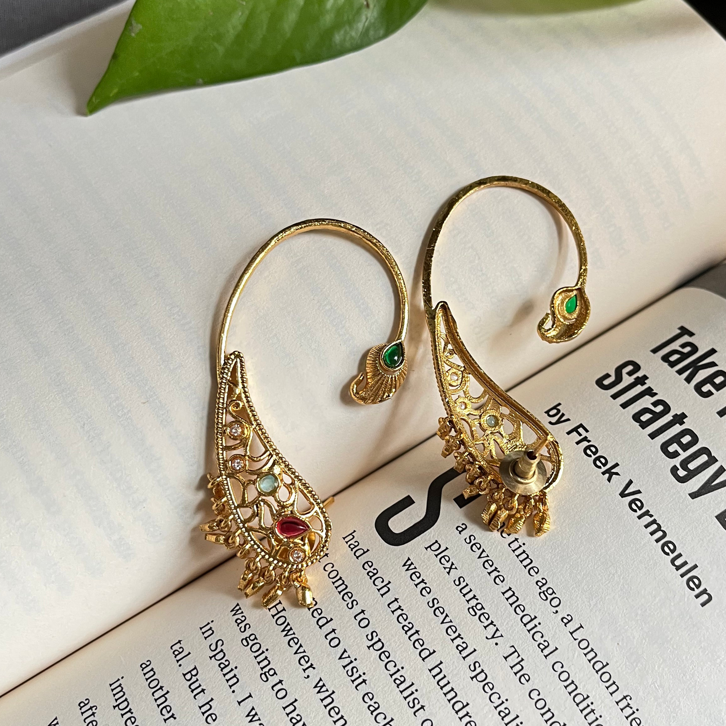 Gold Polish Ear Cuff Earrings