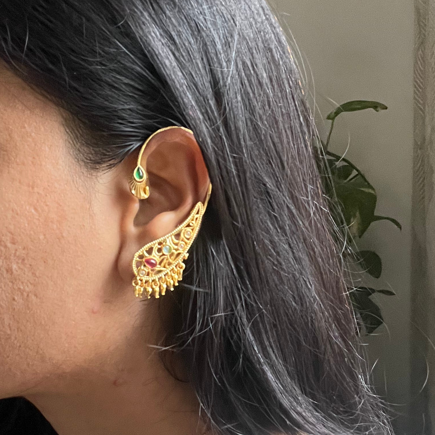 Gold Polish Ear Cuff Earrings