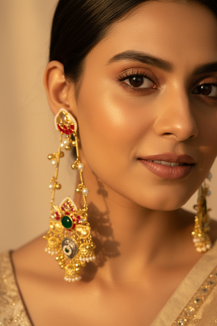 Statement Kashmiri Dangler Earrings