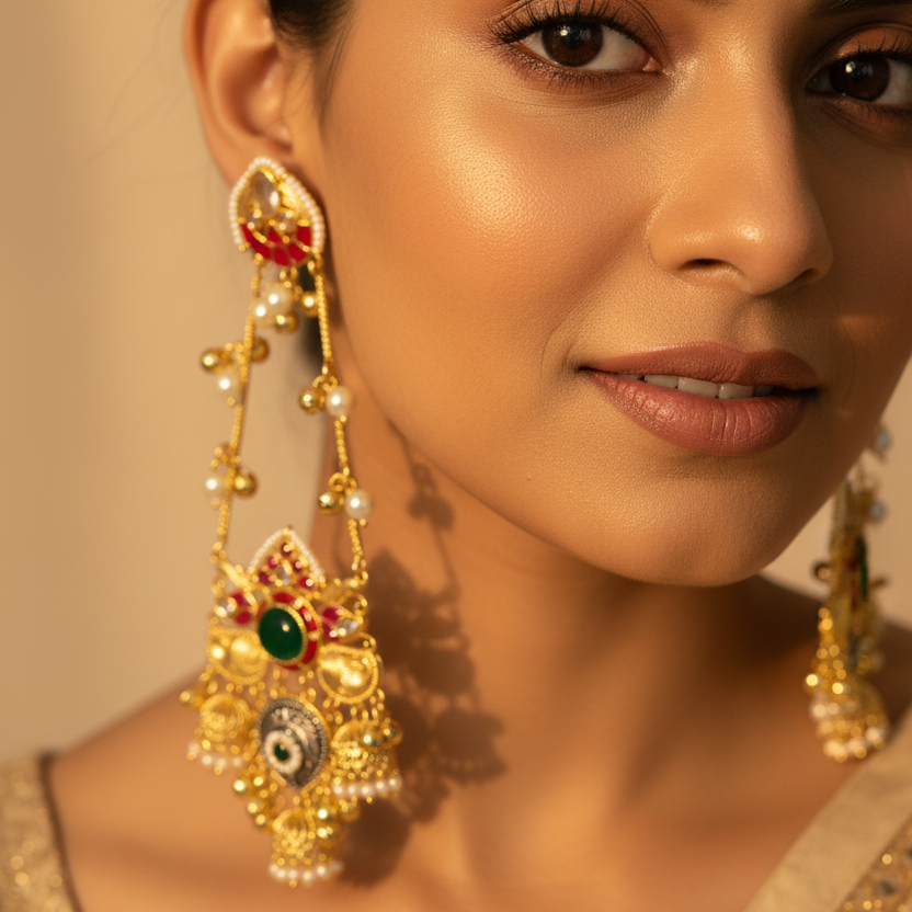 Statement Kashmiri Dangler Earrings