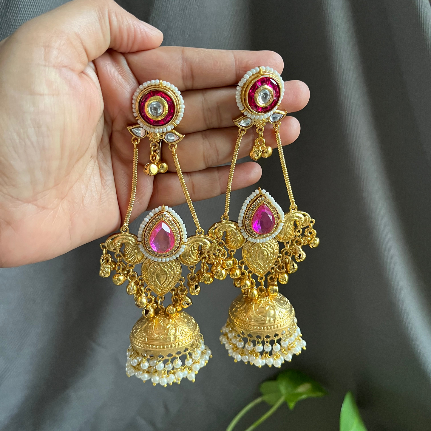 Drop Jhumka Kashmiri Earrings