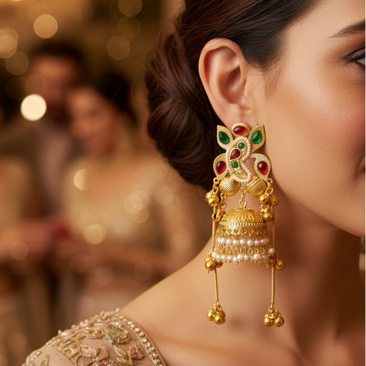Bird Kasmiri Jhumka Earrings