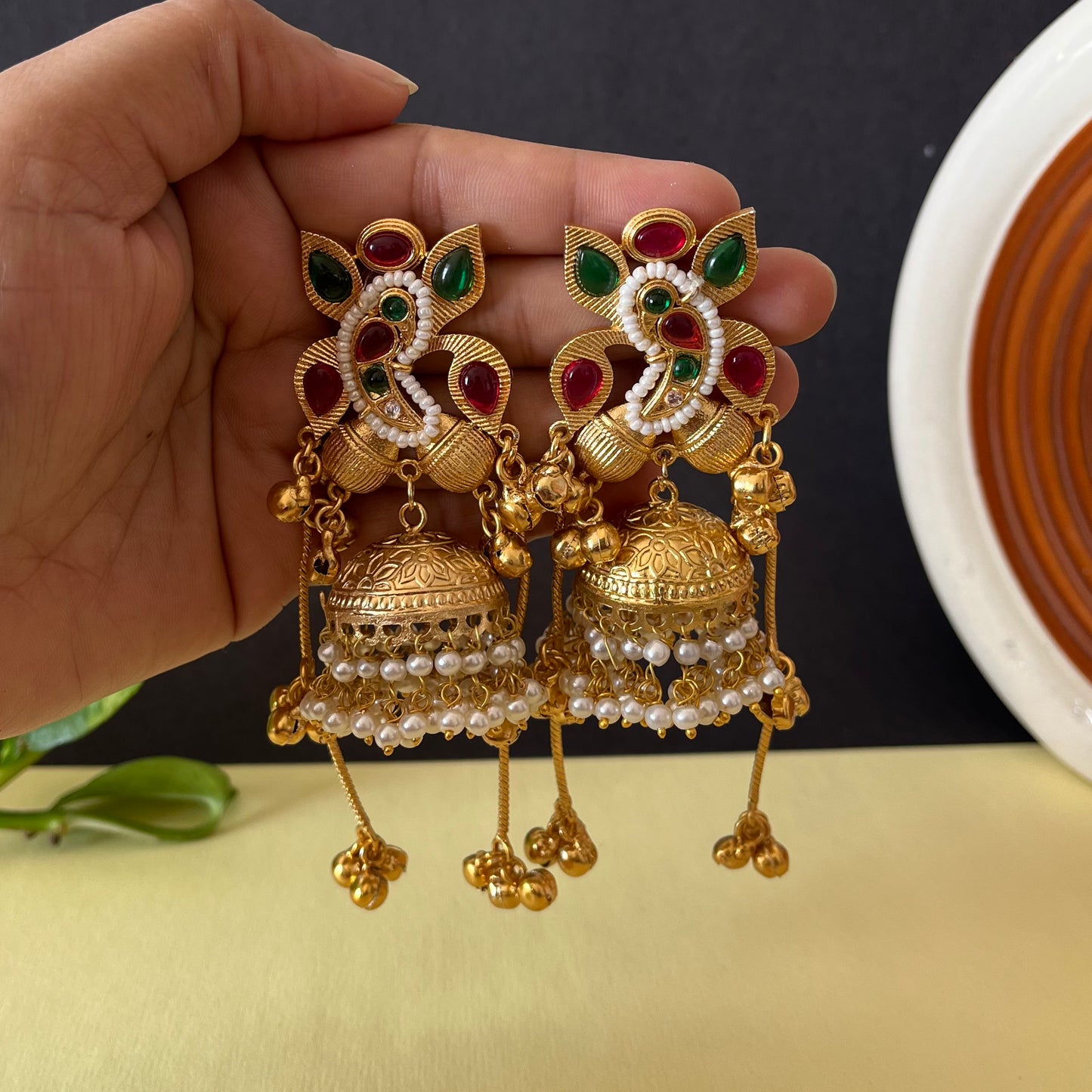 Bird Kasmiri Jhumka Earrings