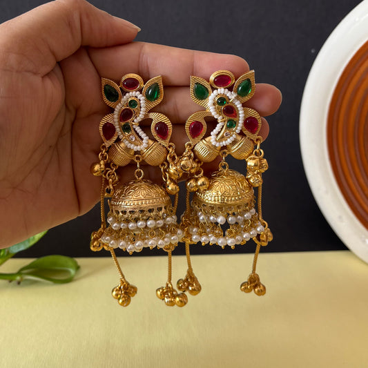 Bird Kasmiri Jhumka Earrings