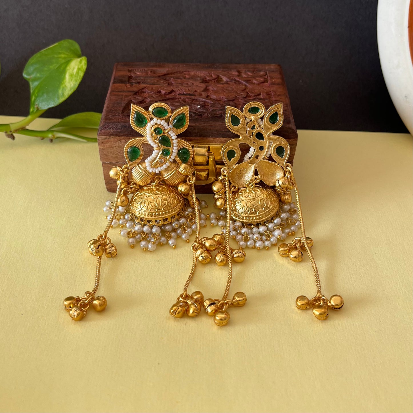 Bird Kasmiri Jhumka Earrings