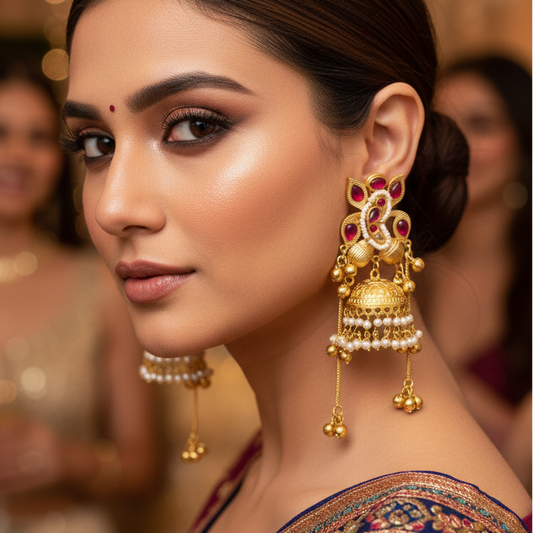 Bird Kasmiri Jhumka Earrings