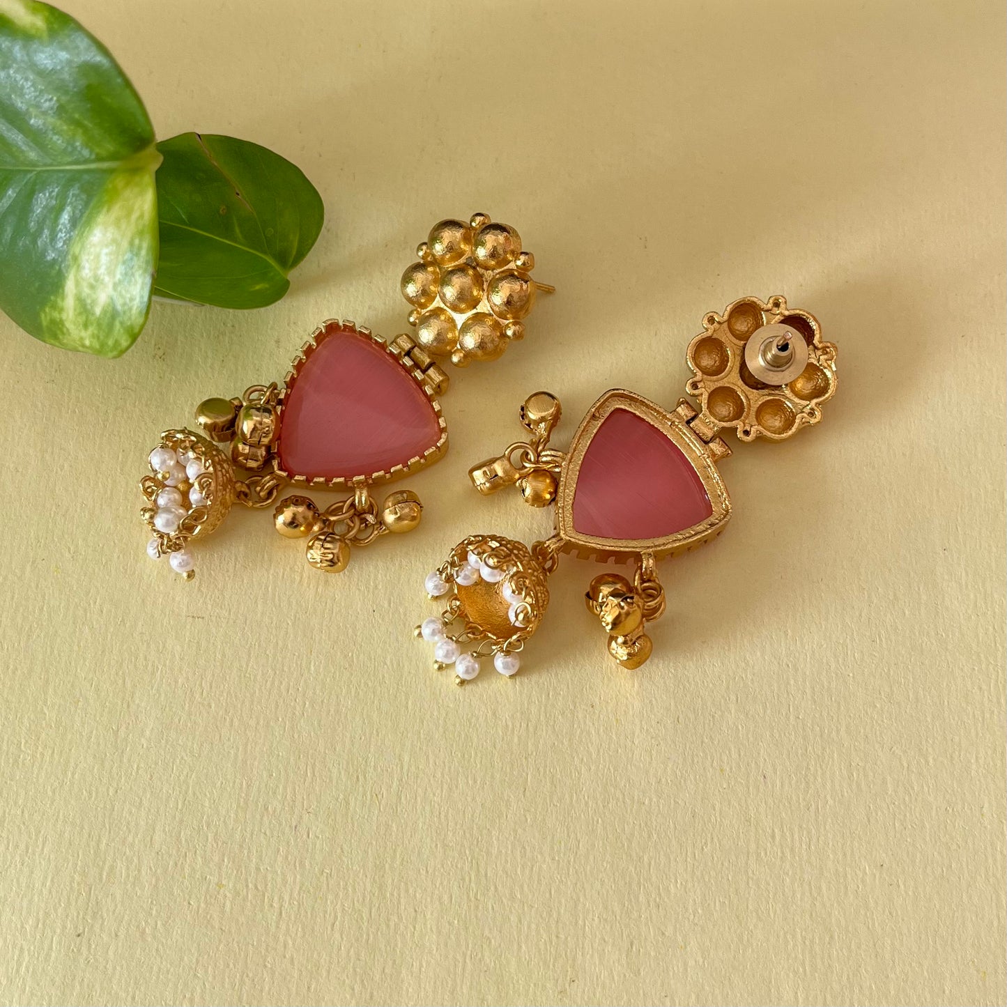 Gold Brass Ghungroo Earrings