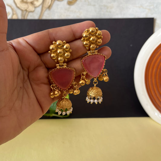 Gold Brass Ghungroo Earrings