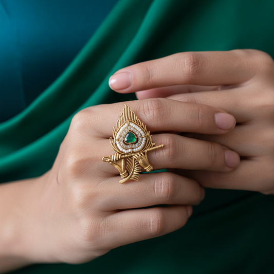 Krishna Brass Finger Ring`