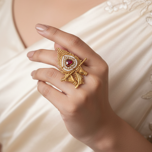 Krishna Brass Finger Ring