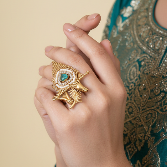 Krishna Brass Finger Ring