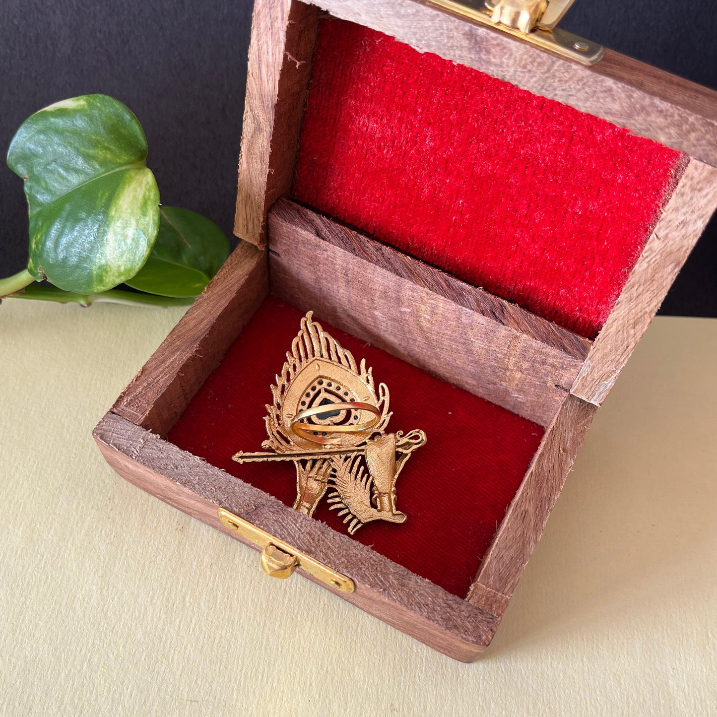 Krishna Brass Finger Ring