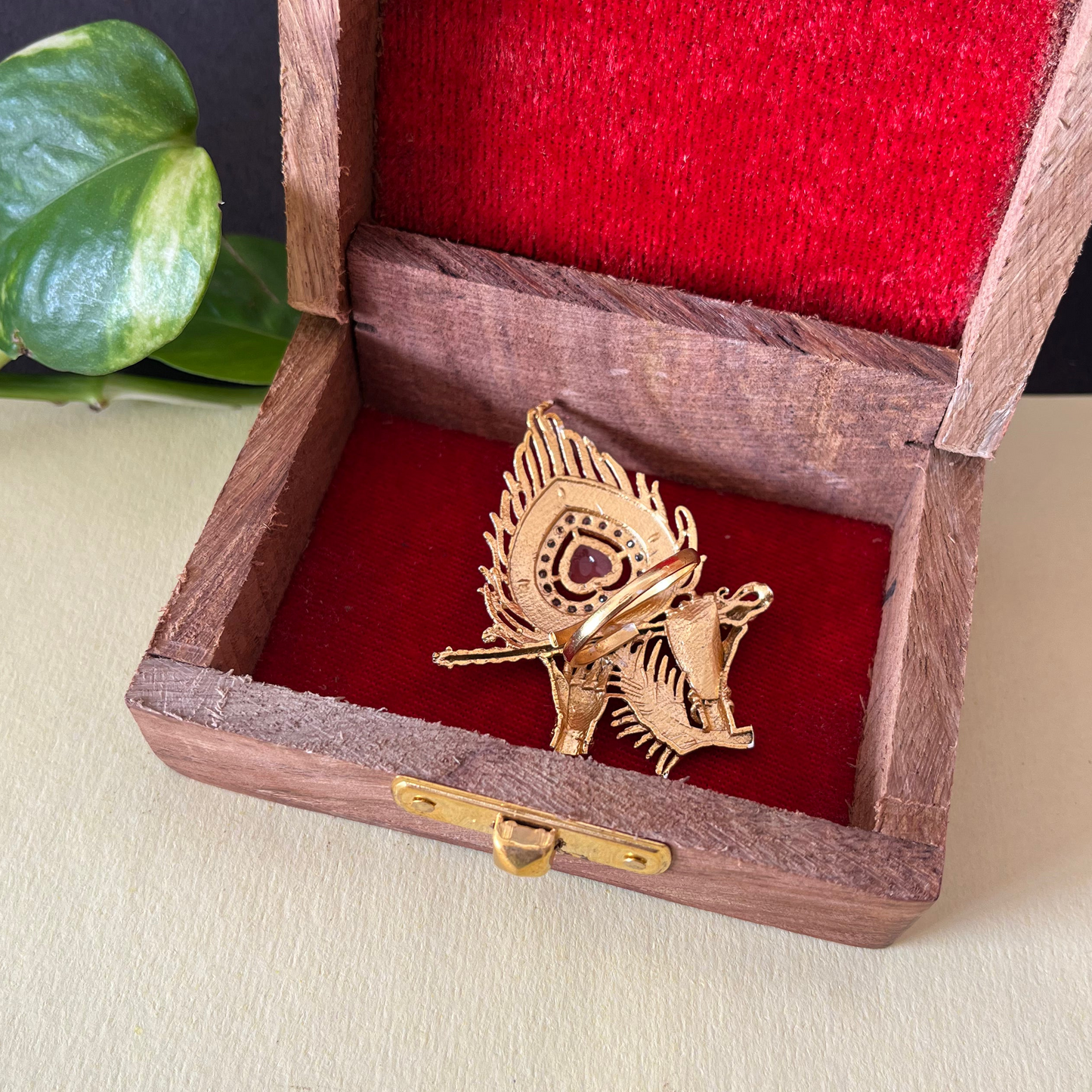 Krishna Brass Finger Ring