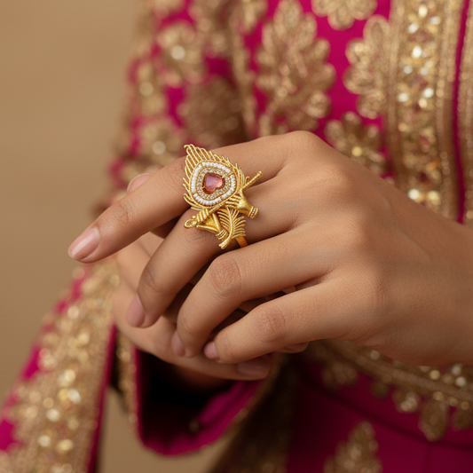 Krishna Brass Finger Ring
