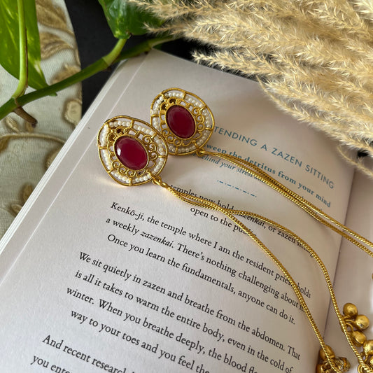 Stone Ghungroo Kashmiri Earrings