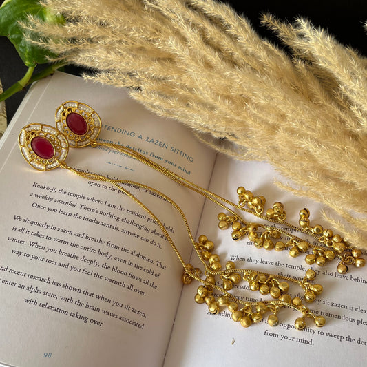 Stone Ghungroo Kashmiri Earrings