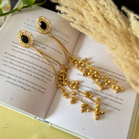 Stone Ghungroo Kashmiri Earrings