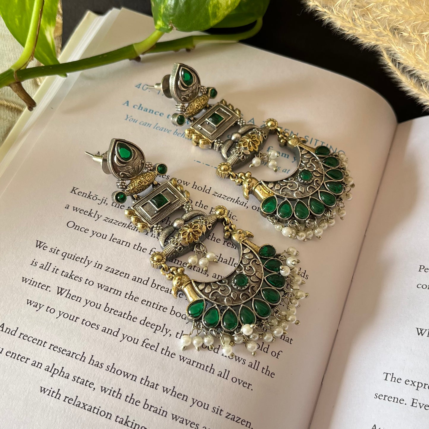 Dual Tone Dangler Earrings