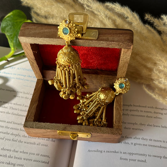 Hanging Ghungroo Jhumka Earrings