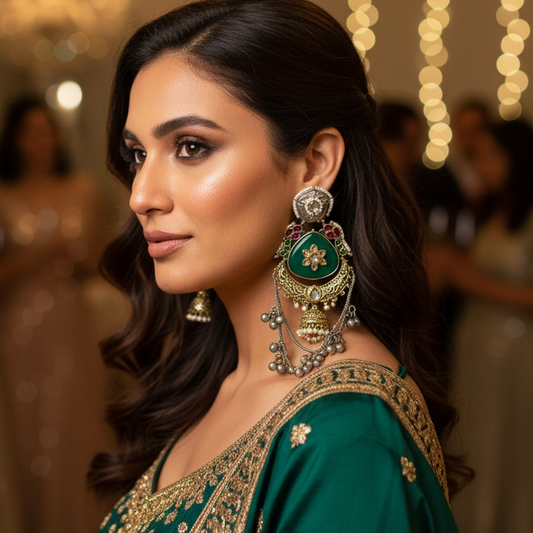 Dual Tone Kashmiri Earrings