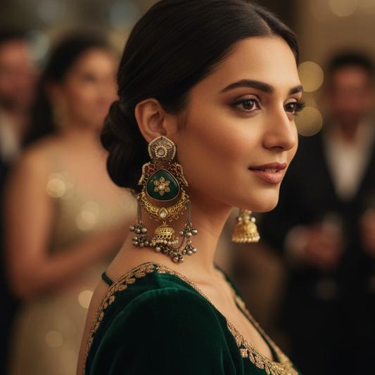 Dual Tone Kashmiri Earrings
