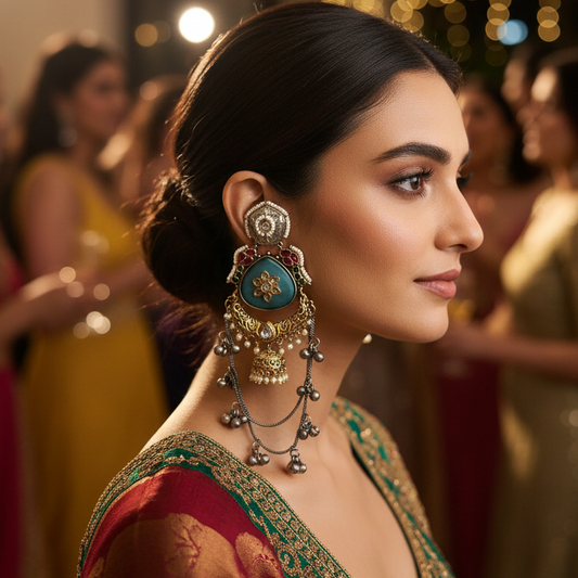 Dual Tone Kashmiri Earrings