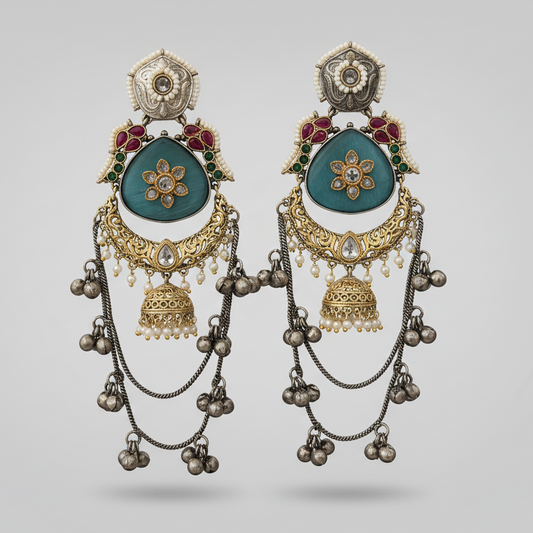 Dual Tone Kashmiri Earrings