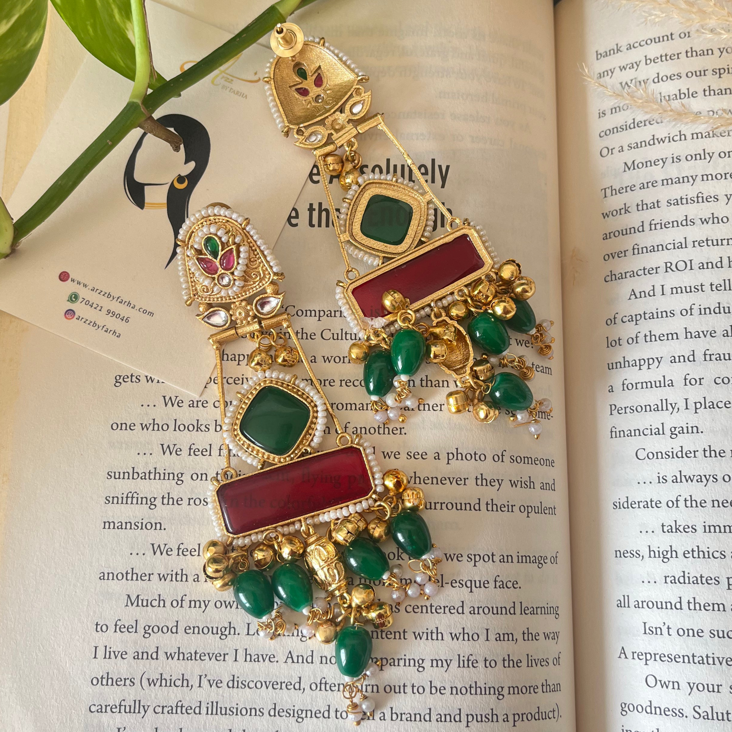 Stone & Beads Dangler Earrings