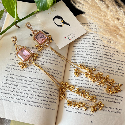 Glass Stone Kashmiri Earrings